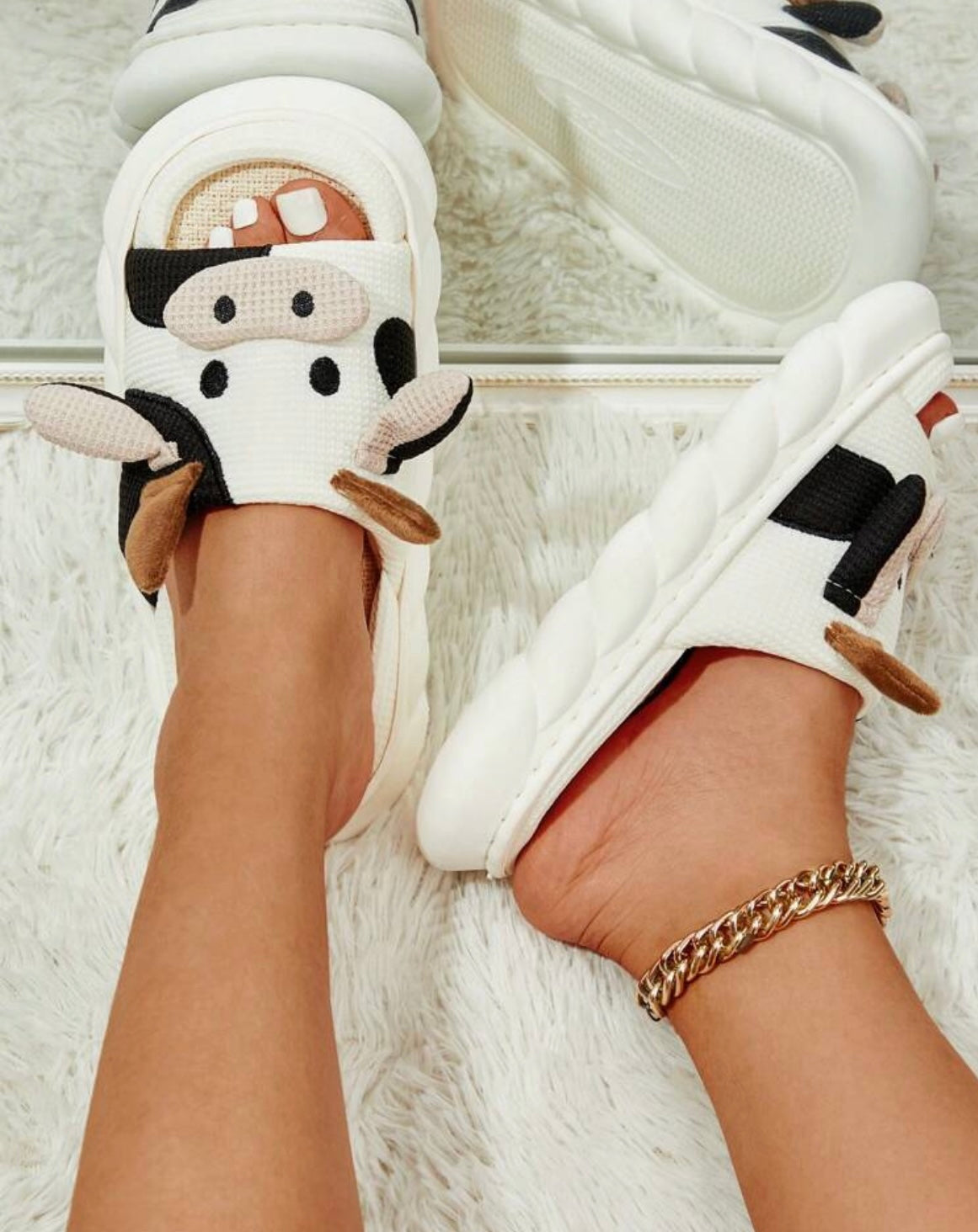 Zapatillas de vaca